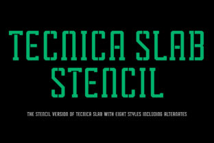 Tecnica Slab Stencil Family for Bold Campaign Headlines